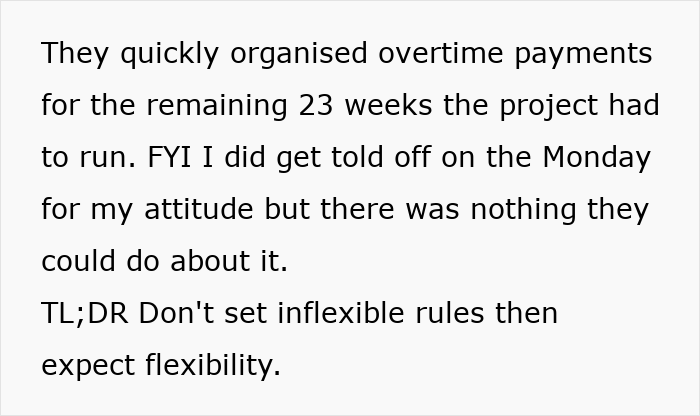 Company Bans Overtime, Employee Obliges And Leaves During A Full-Blown Crisis
