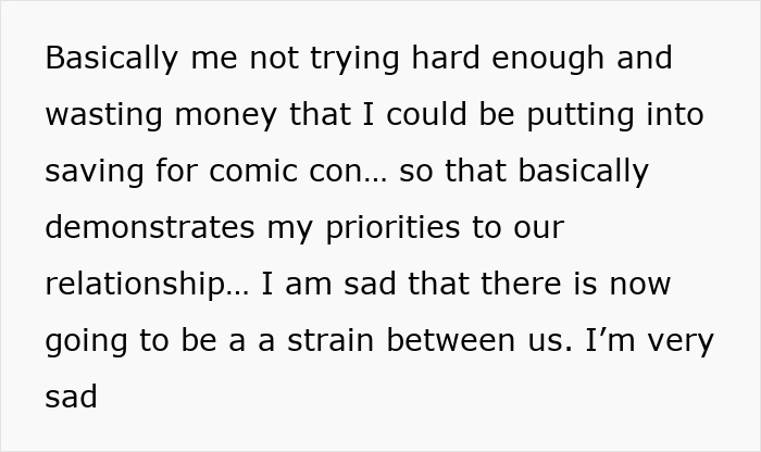Text about woman choosing an affordable getaway with husband over friend&rsquo;s expensive wedding, causing strain and sadness.