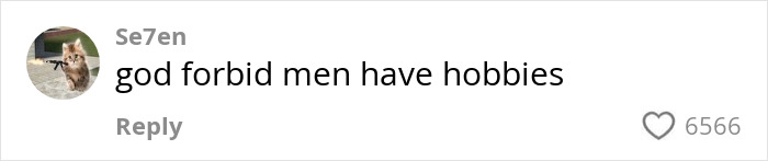 Comment on viral video about a stranger braiding hair during flight, showing text "god forbid men have hobbies" with likes.