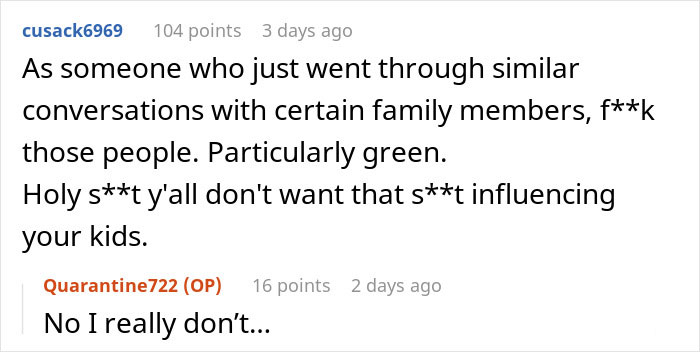 Text exchange about family vaccine requirements for newborn visits. Text exchange about family vaccine requirements for newborn visits.