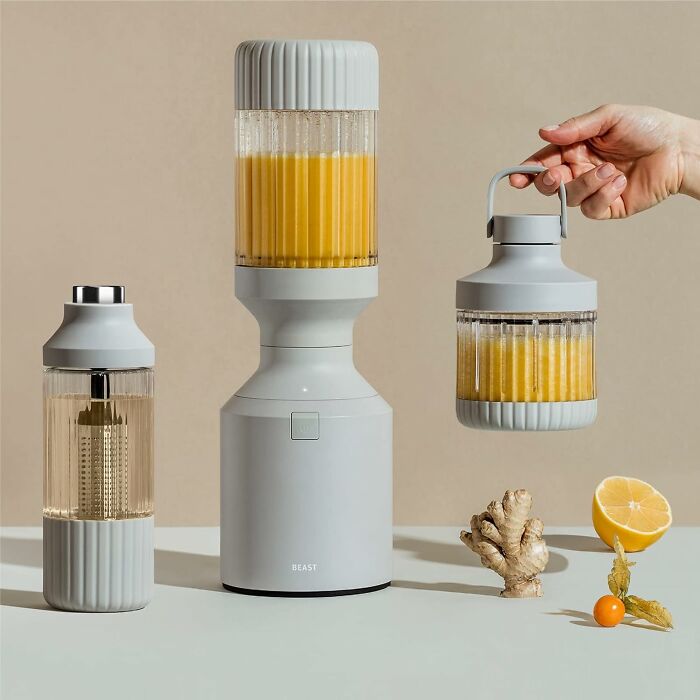 Modern kitchen gadgets including a portable blender and infuser, ideal unique Mother's Day gifts for a better reaction than socks.