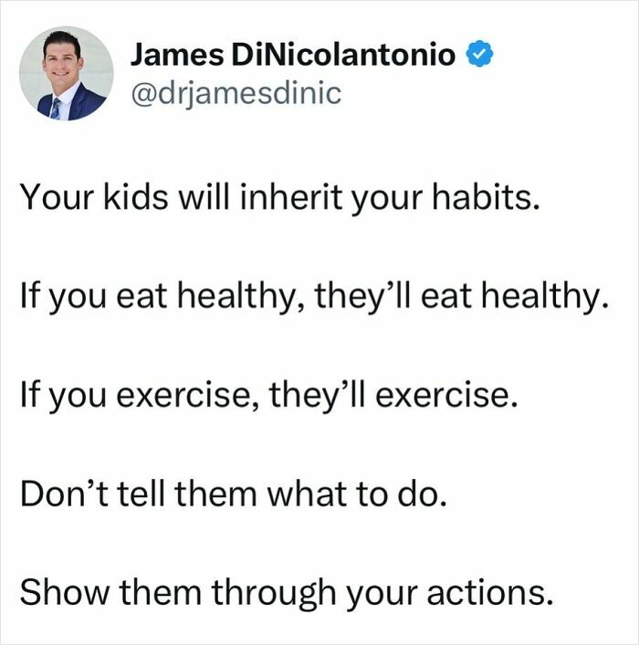 Doctor shares health tips on setting a good example for kids by eating healthy and exercising.