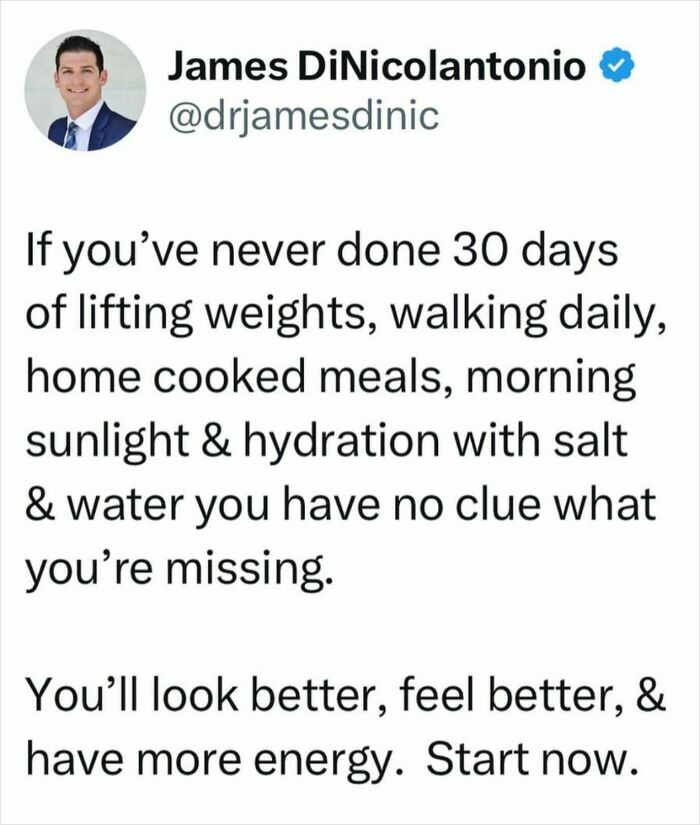 Doctor shares health tips on exercise, diet, and hydration for improved well-being and energy.