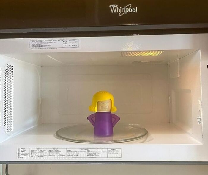 Colorful microwave cleaner inside a Whirlpool microwave, enhancing your daily routine.