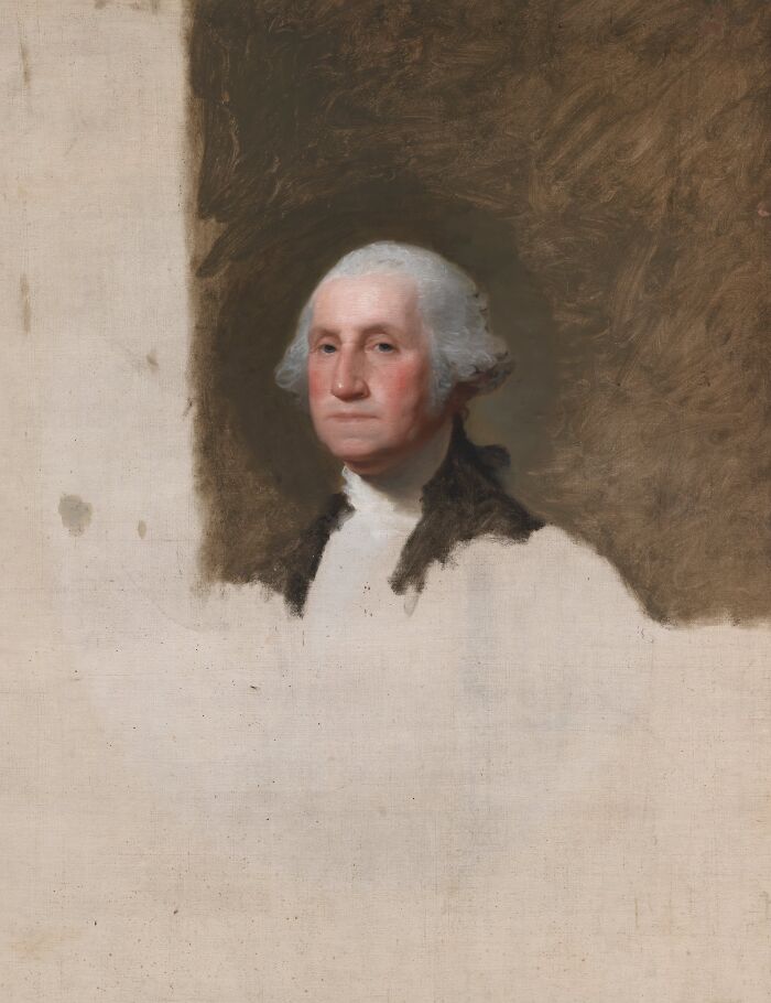 Unfinished portrait of a historical figure, offering a new perspective on a famous artwork.