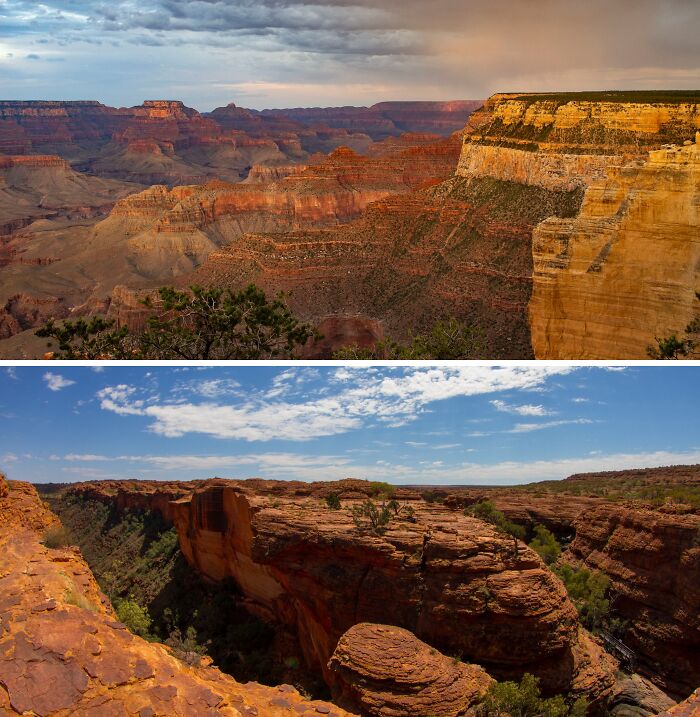 Scenic places resembling each other, showcasing stunning canyons in different parts of the world.
