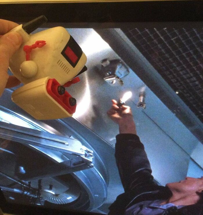 A creative filmmaker prop shown: a toy fitting seamlessly into a film scene, demonstrating inventive use of props.