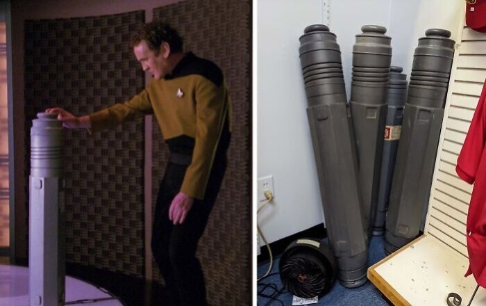 A filmmaker uses creative props on set, including re-purposed industrial tubes from a hardware store.