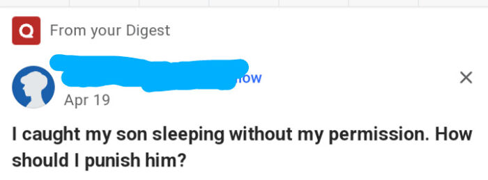 Online post expressing frustration over a child sleeping without permission, seeking advice on discipline.