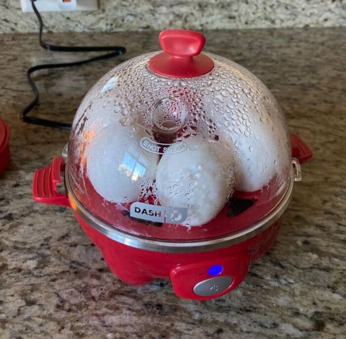 Egg cooker on a countertop for easy meal prep efficiency.
