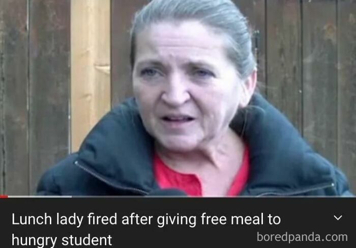 A woman looks upset after being fired for giving a free meal, highlighting online outrage.