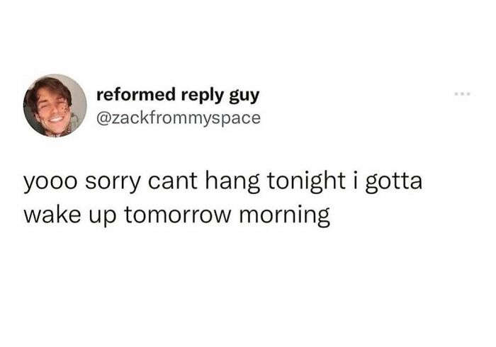 Millennial Misery meme text about canceling plans due to needing sleep.