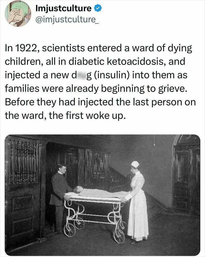 Nurse and doctor with a patient on a stretcher, illustrating historical medical breakthrough, a fact to share at Easter lunch.