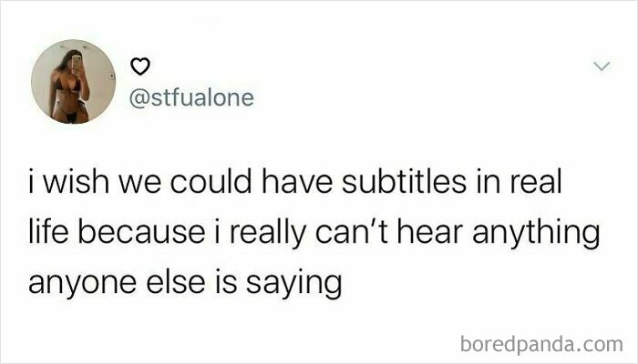 Twitter meme about wishing for real-life subtitles, capturing the humor of growing up British.