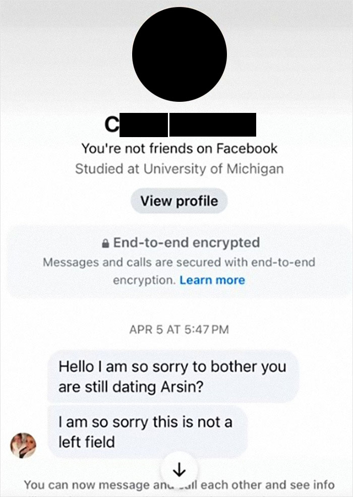 Text message asking about a relationship, related to "cheater" storyline.