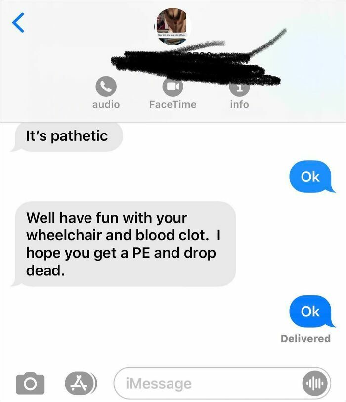 Text conversation showcasing a toxic interaction with an ex.