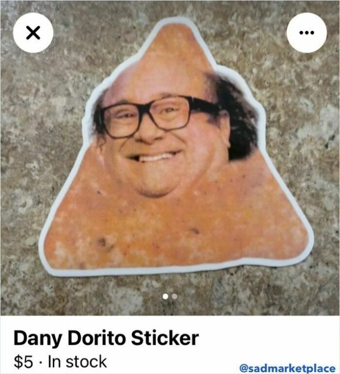 Funny "Dany Dorito" sticker listed on Facebook Marketplace for $5.