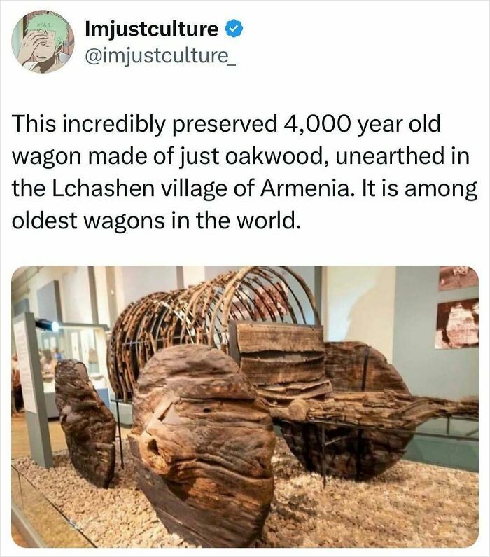 Ancient oakwood wagon discovered in Armenia, among the oldest in the world, perfect for sharing over Easter lunch.