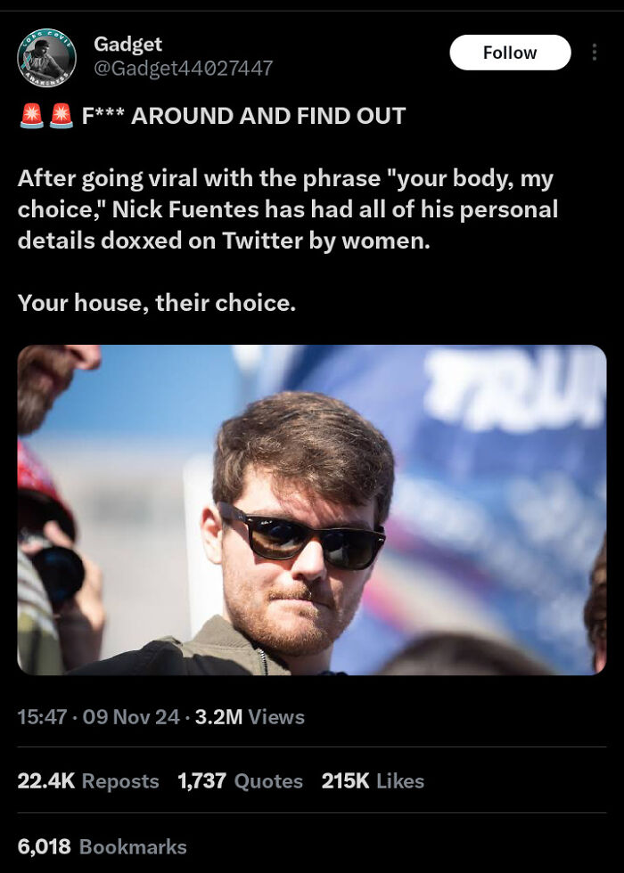 Man wearing sunglasses at an outdoor event, featured in a tweet discussing recent Twitter chaos and doxxing incidents.