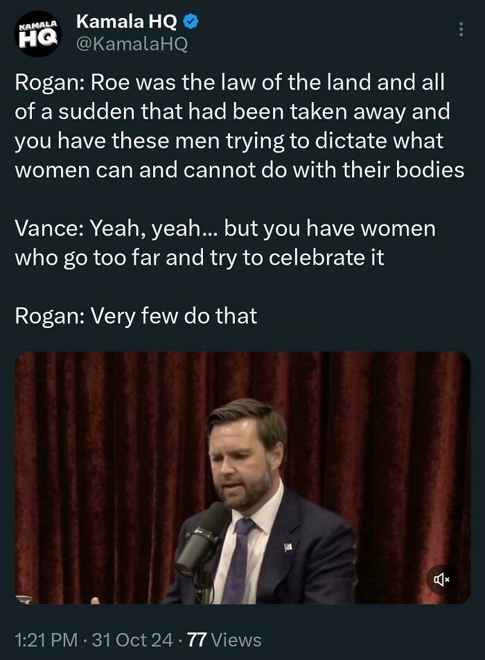 A tweet discussing Roe v. Wade with a person speaking at a microphone, as seen on "White People Twitter."