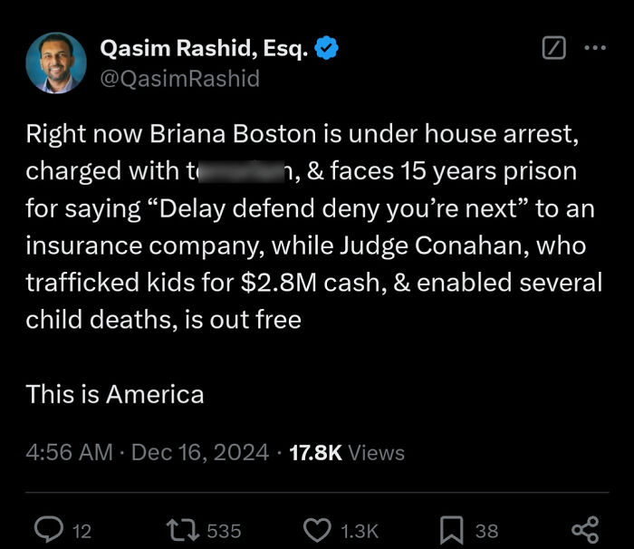 Tweet highlighting unfiltered thoughts on justice disparities, with a focus on white people's Twitter discussions.