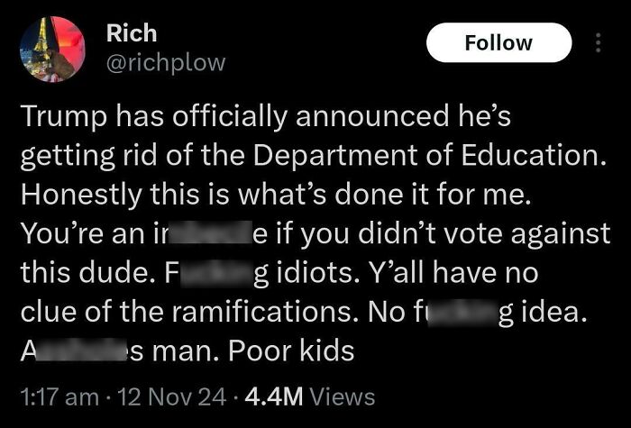 Tweet expressing frustration over political decision on White People Twitter.