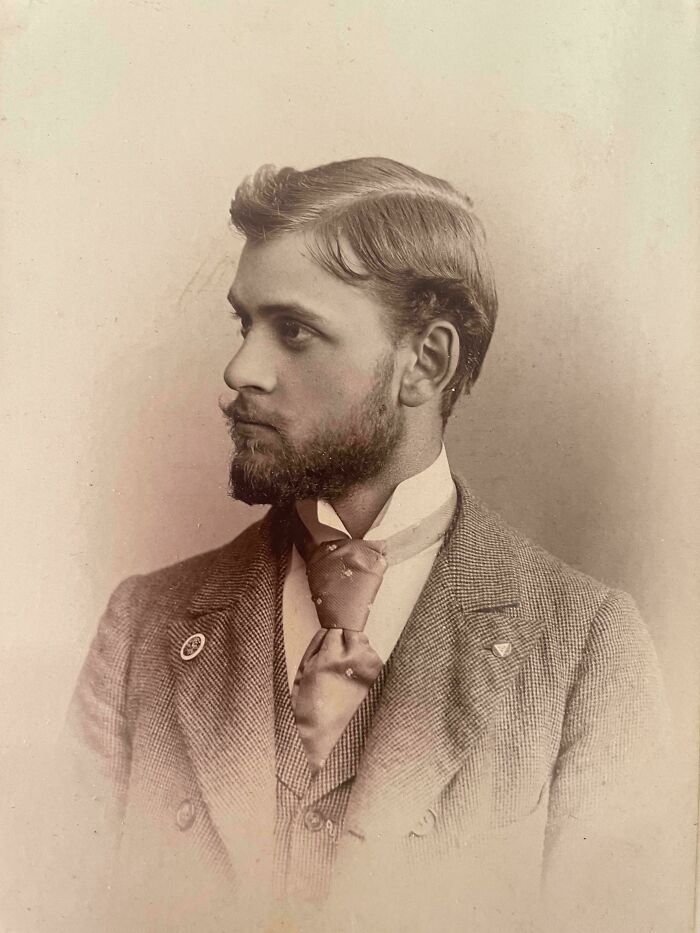Bearded man in vintage suit and tie, illustrating beautiful and interesting old pics from the past.