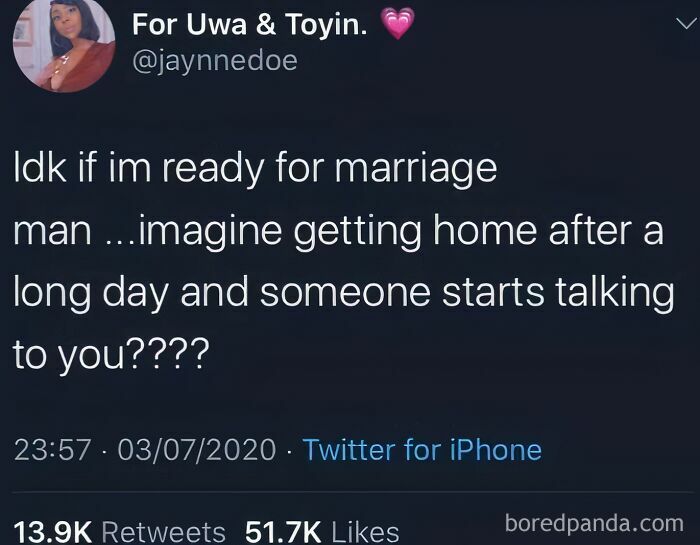 Introvert's social exhaustion meme highlighting the struggle of coming home to more conversation.