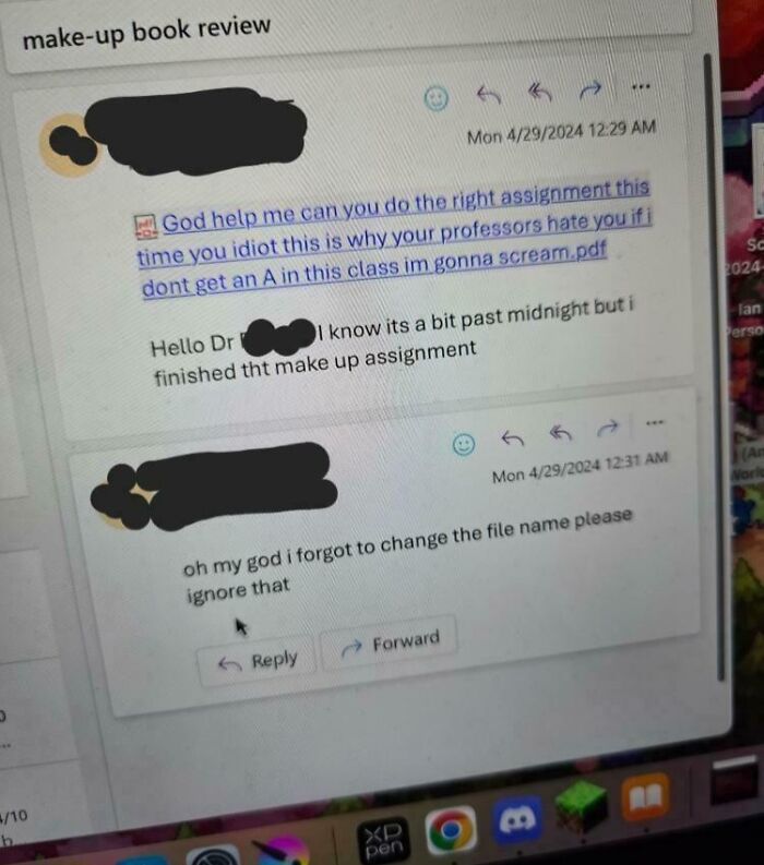 Email screenshot shows a humorous file name mistake, illustrating someone having a worse day than you.