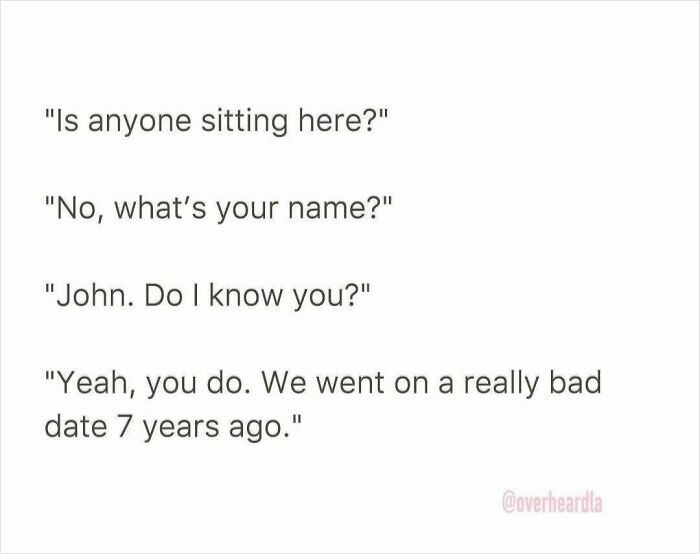 Funny conversation overheard in the streets of LA about a bad date from 7 years ago between two strangers.