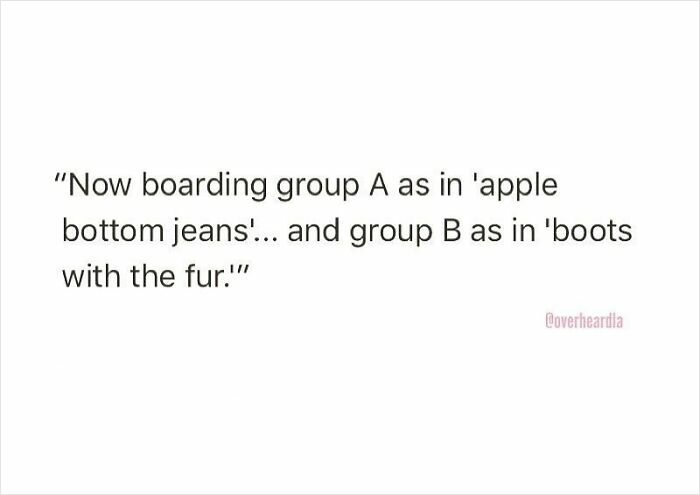 Funny conversation overheard in the streets of LA about boarding groups using song lyric references.