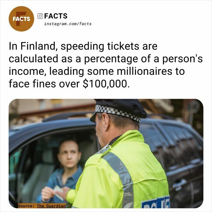 Finnish police officer discussing a speeding fine with driver, highlighting interesting income-based fines.