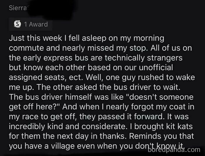 Kind strangers on a morning commute show pure and uplifting moments by helping a passenger who nearly missed their stop.