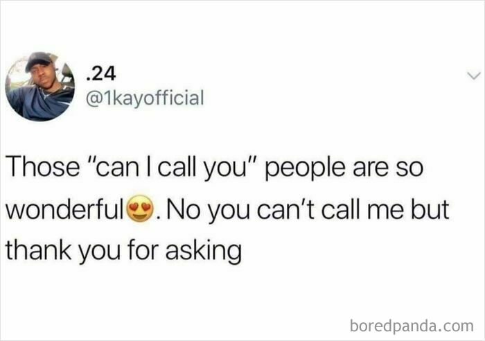 Tweet humorously highlights introverts' socially exhausted reactions to calls.