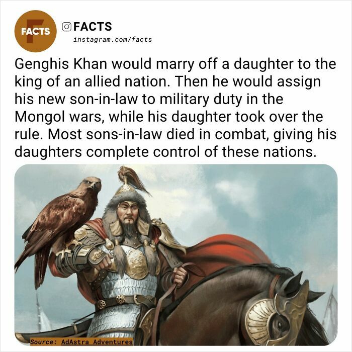 Illustration of Genghis Khan on horseback with an eagle, portraying fascinating historical leadership strategies.