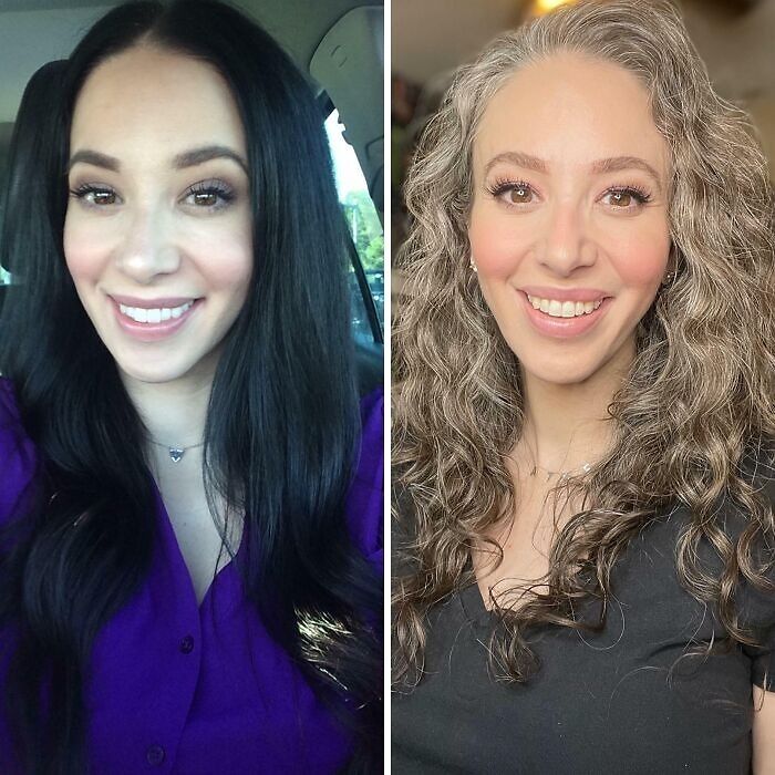 Woman showcasing small appearance changes with different hairstyles and hair colors that made a big difference for them