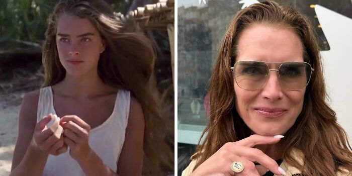 Side-by-side images of a famous celebrity then and now, highlighting changes in appearance over time.