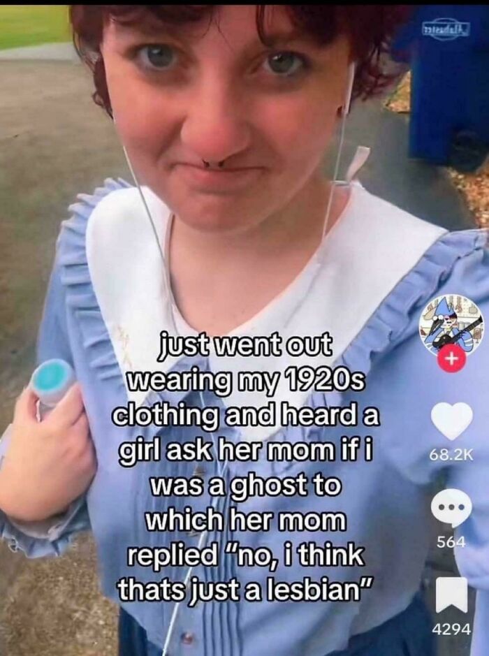 Person wearing 1920s-style clothing shares an outrageous lie people actually tried to pass off as real.