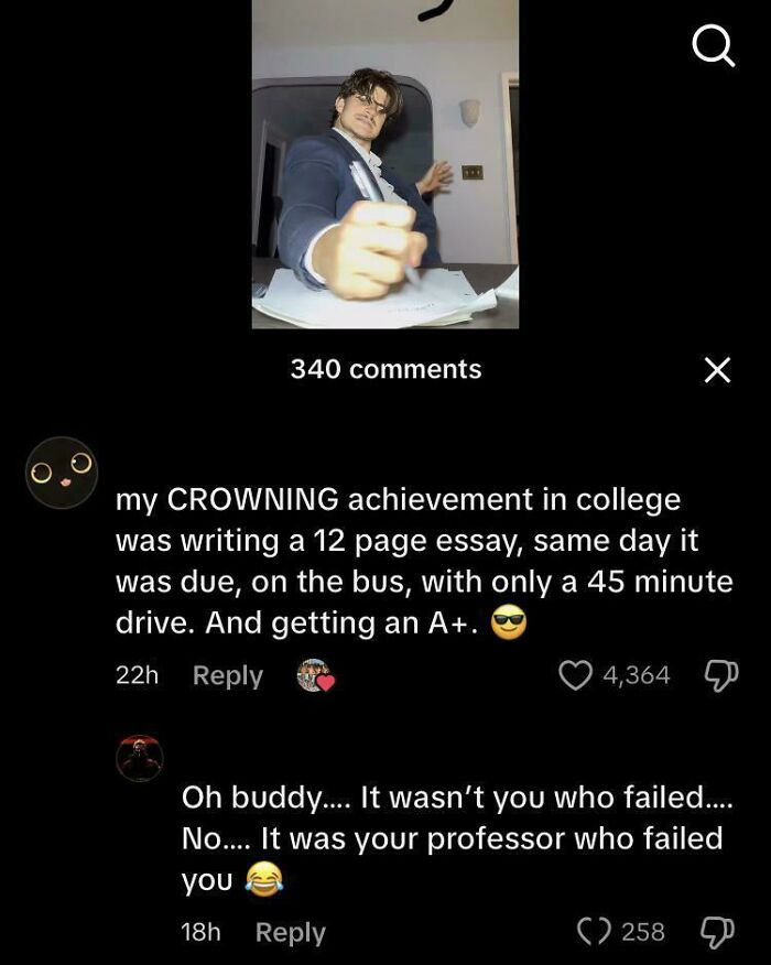 Person showing paper and pen with online comments about outrageous lies people tried to pass off as real.