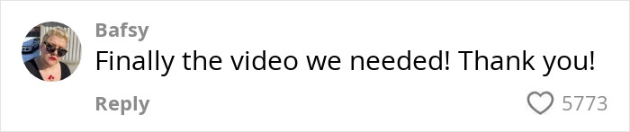 Comment from a user thanking for a video about people living on the edge of Vegas; heart icon with 5773 likes.