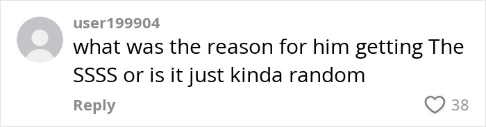 Comment discussing the reason behind receiving the SSSS code on plane tickets. Comment discussing the reason behind receiving the SSSS code on plane tickets.