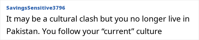 Comment on cultural clash about staying with son and current culture. Comment on cultural clash about staying with son and current culture.