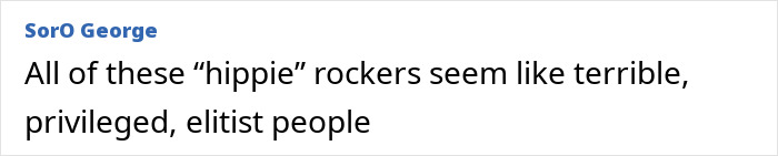 Comment on punk rock legends being privileged and elitist.