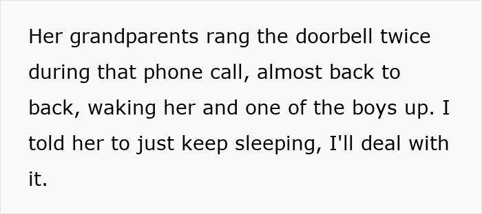 Text about a couple dealing with surprise visits interrupting babies' nap, addressing in-laws' concerns about being disrespectful. Text about a couple dealing with surprise visits interrupting babies' nap, addressing in-laws' concerns about being disrespectful.