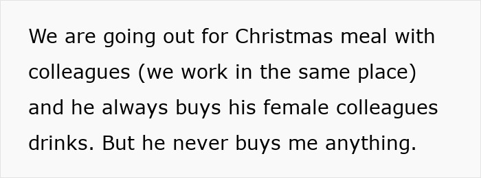 Text showing frustration over boyfriend splurging on female colleagues while girlfriend feels ignored and accused of jealousy.