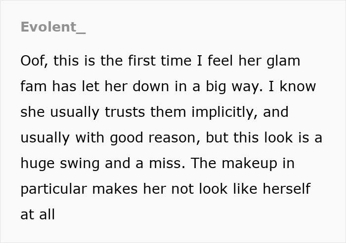 Comment on a social media post about a major change in Jenna Ortega's appearance and makeup.
