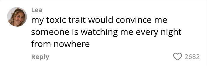 Comment about living at the edge of Vegas, expressing nighttime paranoia and receiving 2682 likes.