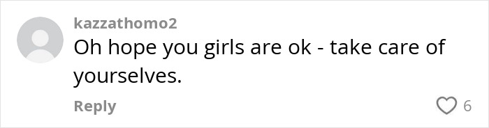 Comment expressing concern for influencers after Airbnb incident. Comment expressing concern for influencers after Airbnb incident.