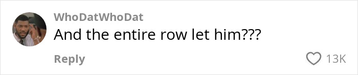 Comment on viral video about stranger braiding woman's hair mid-flight, gaining 13K likes.