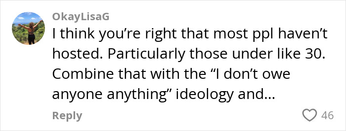 Comment discussing dry weddings as selfish, sparking online backlash. Comment discussing dry weddings as selfish, sparking online backlash.